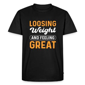 Lose weight - Men's Premium Organic T-Shirt - black - Front - Nico (187cm)