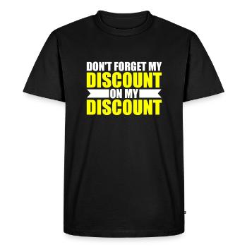 Pension de retraité N’oubliez pas ma réduction - T-shirt Premium bio Homme - noir - Devant - Nico (187cm)