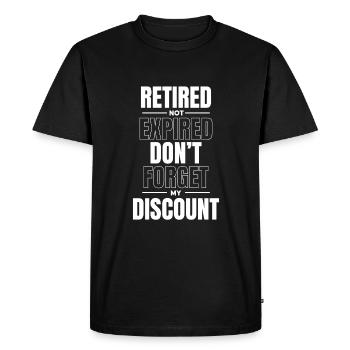 Pension de retraité drôle N’oubliez pas ma réduction - T-shirt Premium bio Homme - noir - Devant - Nico (187cm)