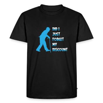 Pension de retraité drôle N’oubliez pas ma réduction - T-shirt Premium bio Homme - noir - Devant - Nico (187cm)