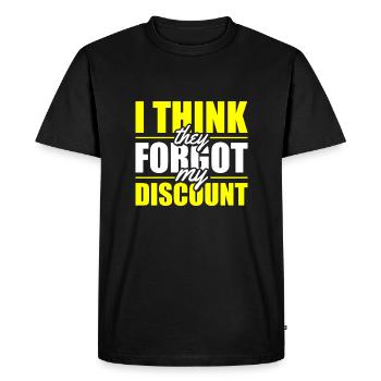 Pension de retraité N’oubliez pas ma réduction - T-shirt Premium bio Homme - noir - Devant - Nico (187cm)