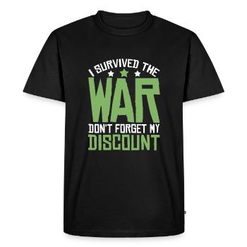 Pension de retraité drôle N’oubliez pas ma réduction - T-shirt Premium bio Homme - noir - Devant - Nico (187cm)