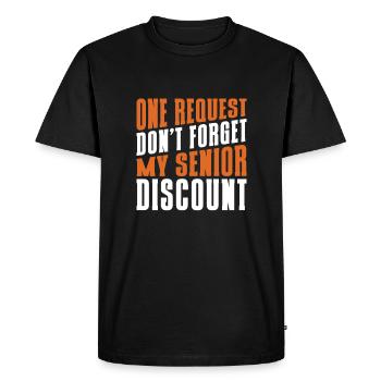 Pension de retraité N’oubliez pas mon rabais senior - T-shirt Premium bio Homme - noir - Devant - Nico (187cm)