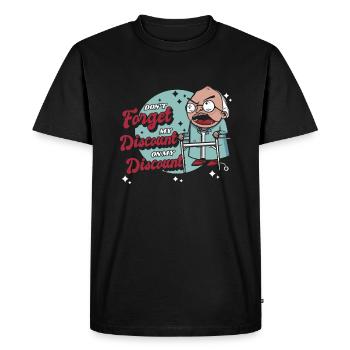 Pension de retraité drôle N’oubliez pas ma réduction - T-shirt Premium bio Homme - noir - Devant - Nico (187cm)