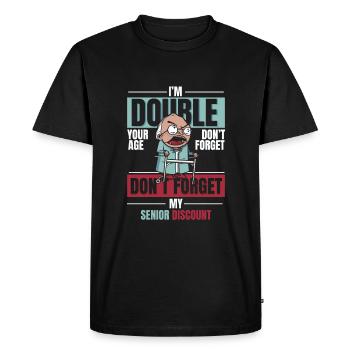 Pensioner Pension Dont Forget My Senior Discount - Men's Premium Organic T-Shirt - black - Front - Nico (187cm)