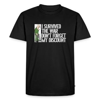 Pension de retraité drôle N’oubliez pas ma réduction - T-shirt Premium bio Homme - noir - Devant - Nico (187cm)
