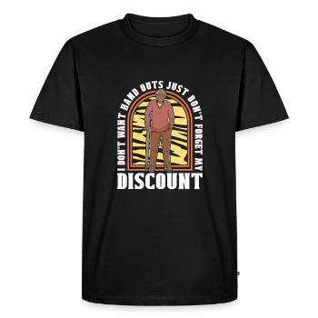 Pension de retraité drôle N’oubliez pas ma réduction - T-shirt Premium bio Homme - noir - Devant - Nico (187cm)