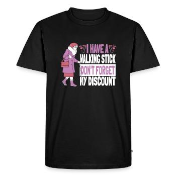 Pension de retraité drôle N’oubliez pas ma réduction - T-shirt Premium bio Homme - noir - Devant - Nico (187cm)