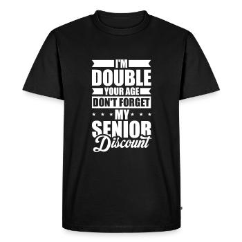 Pensioner Pension Dont Forget My Senior Discount - Men's Premium Organic T-Shirt - black - Front - Nico (187cm)