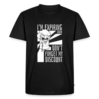 Pensioner Pension Funny Dont Forget My Discount - Men's Premium Organic T-Shirt - black - Front - Nico (187cm)