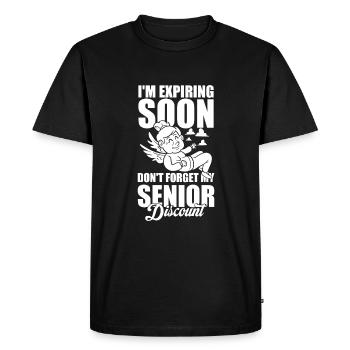 Pensioner Pension Dont Forget My Senior Discount - Men's Premium Organic T-Shirt - black - Front - Nico (187cm)