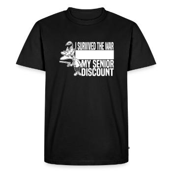 Pension de retraité N’oubliez pas mon rabais senior - T-shirt Premium bio Homme - noir - Devant - Nico (187cm)