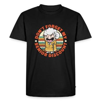 Pensioner Pension Dont Forget My Senior Discount - Men's Premium Organic T-Shirt - black - Front - Nico (187cm)