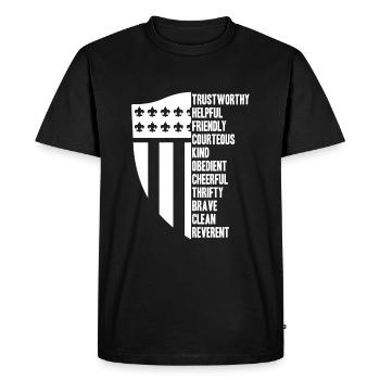Boy Scout Cool - Men's Premium Organic T-Shirt - black - Front - Nico (187cm)