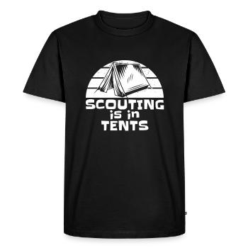 Scout Scouting Is In Tents - Men's Premium Organic T-Shirt - black - Front - Nico (187cm)