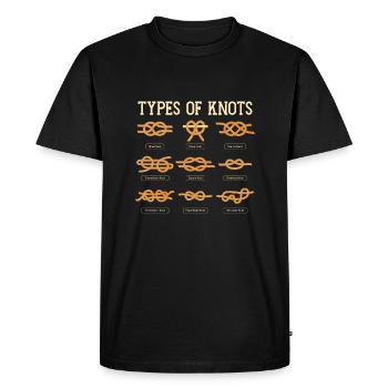 Pathfinder Node Types Of Knots - Men's Premium Organic T-Shirt - black - Front - Nico (187cm)