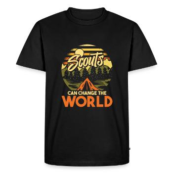 Éclaireur - T-shirt Premium bio Homme - noir - Devant - Nico (187cm)
