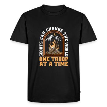 Boy Scout Cool - Men's Premium Organic T-Shirt - black - Front - Nico (187cm)