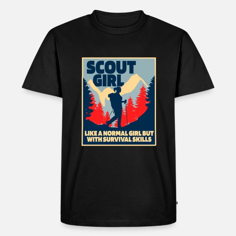 Pfadfinder Mädchen - Männer Premium Bio T-Shirt - Schwarz
