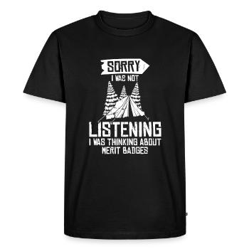 Insigne scout - T-shirt Premium bio Homme - noir - Devant - Nico (187cm)