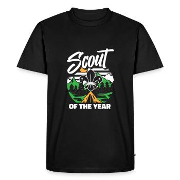 Éclaireur - T-shirt Premium bio Homme - noir - Devant - Nico (187cm)