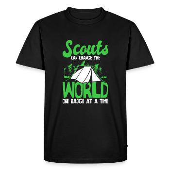 Insigne scout - T-shirt Premium bio Homme - noir - Devant - Nico (187cm)