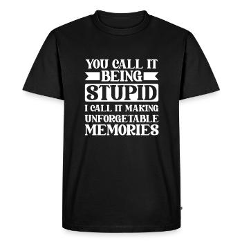 Humour noir drôle - T-shirt Premium bio Homme - noir - Devant - Nico (187cm)