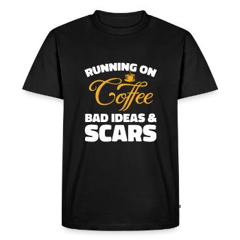 Café d’humour noir fonctionnant sur le café - T-shirt Premium bio Homme - noir - Devant - Nico (187cm)