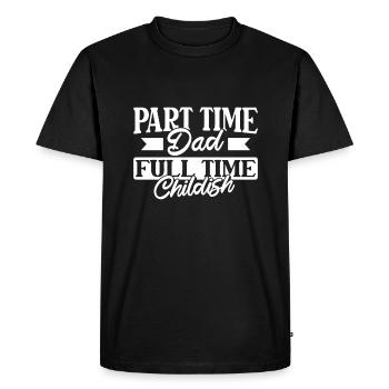Père Papa Drôle Papa à temps partiel - T-shirt Premium bio Homme - noir - Devant - Nico (187cm)