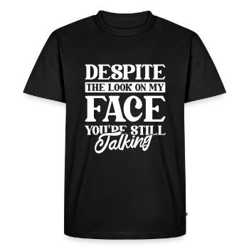 Humour noir grossier - T-shirt Premium bio Homme - noir - Devant - Nico (187cm)