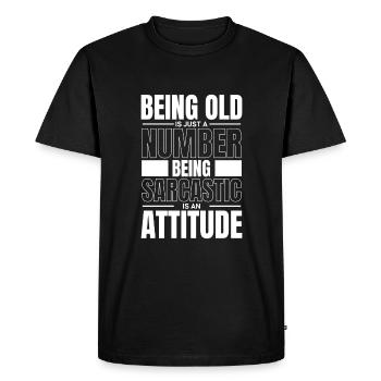 Humour noir drôle - T-shirt Premium bio Homme - noir - Devant - Nico (187cm)