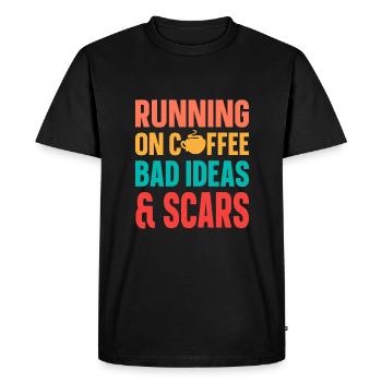 Café d’humour noir fonctionnant sur le café - T-shirt Premium bio Homme - noir - Devant - Nico (187cm)