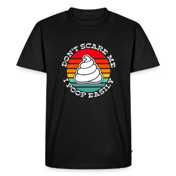 L’humour noir ne me fait pas peur je fais caca facilement - T-shirt Premium bio Homme - noir - Devant - Nico (187cm)