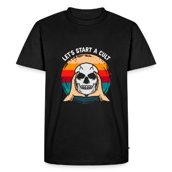 Le culte de l’humour noir permet de commencer un culte - T-shirt Premium bio Homme - noir - Devant - Nico (187cm)