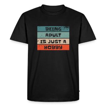 Humour noir - T-shirt Premium bio Homme - noir - Devant - Nico (187cm)