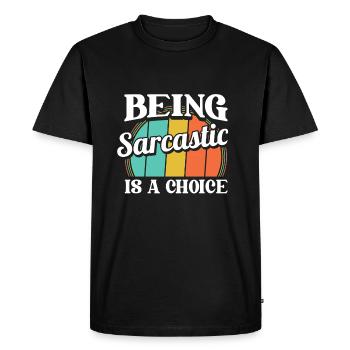 Humour noir - T-shirt Premium bio Homme - noir - Devant - Nico (187cm)