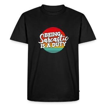 Humour noir - T-shirt Premium bio Homme - noir - Devant - Nico (187cm)