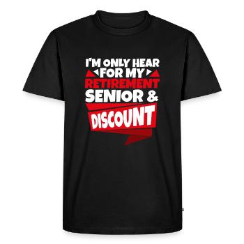 Rabais sur la pension des pensionnés - T-shirt Premium bio Homme - noir - Devant - Nico (187cm)