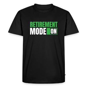 Pensioner Pension Funny Retirement Mode On - Men's Premium Organic T-Shirt - black - Front - Nico (187cm)