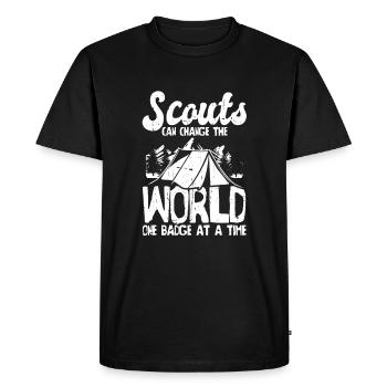 Insigne scout - T-shirt Premium bio Homme - noir - Devant - Nico (187cm)