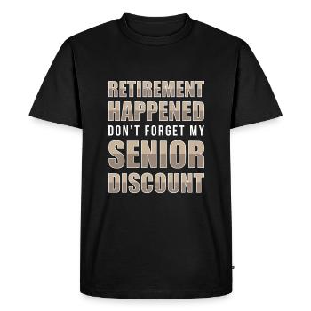 Rabais sur la pension des pensionnés - T-shirt Premium bio Homme - noir - Devant - Nico (187cm)