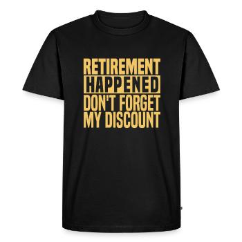 Rabais sur la pension des pensionnés - T-shirt Premium bio Homme - noir - Devant - Nico (187cm)