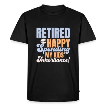 Rabais sur la pension des pensionnés - T-shirt Premium bio Homme - noir - Devant - Nico (187cm)