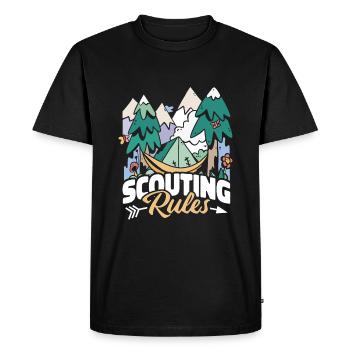 Boy Scout Cool - Men's Premium Organic T-Shirt - black - Front - Nico (187cm)