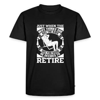 Pensioner pension funny - Men's Premium Organic T-Shirt - black - Front - Nico (187cm)