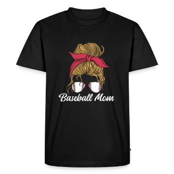 Maman baseball, maman baseball - T-shirt Premium bio Homme - noir - Devant - Nico (187cm)