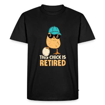 Pensioner Pension Funny This Chick Is Retired - Men's Premium Organic T-Shirt - black - Front - Nico (187cm)