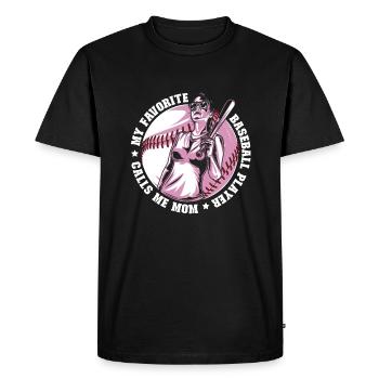 Baseball Maman Baseball Maman - T-shirt Premium bio Homme - noir - Devant - Nico (187cm)