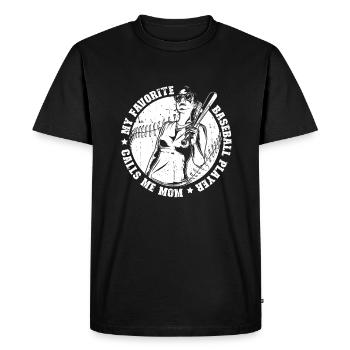 Baseball Maman Baseball Maman - T-shirt Premium bio Homme - noir - Devant - Nico (187cm)