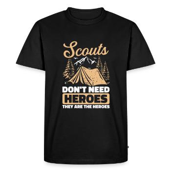 Éclaireur - T-shirt Premium bio Homme - noir - Devant - Nico (187cm)